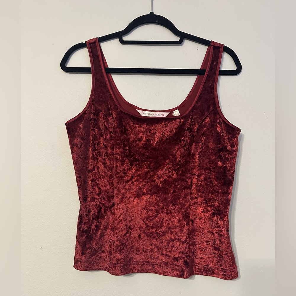 Victoria's Secret Velvet Tank Top in Deep Burgundy